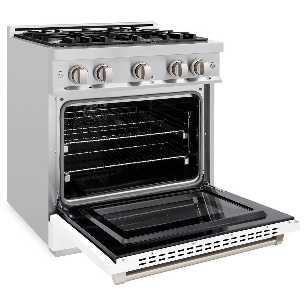 30 in. 4.2 cu. ft. Select Gas Range with 4 Burner Cooktop and Convection Gas Oven HGRWM30
