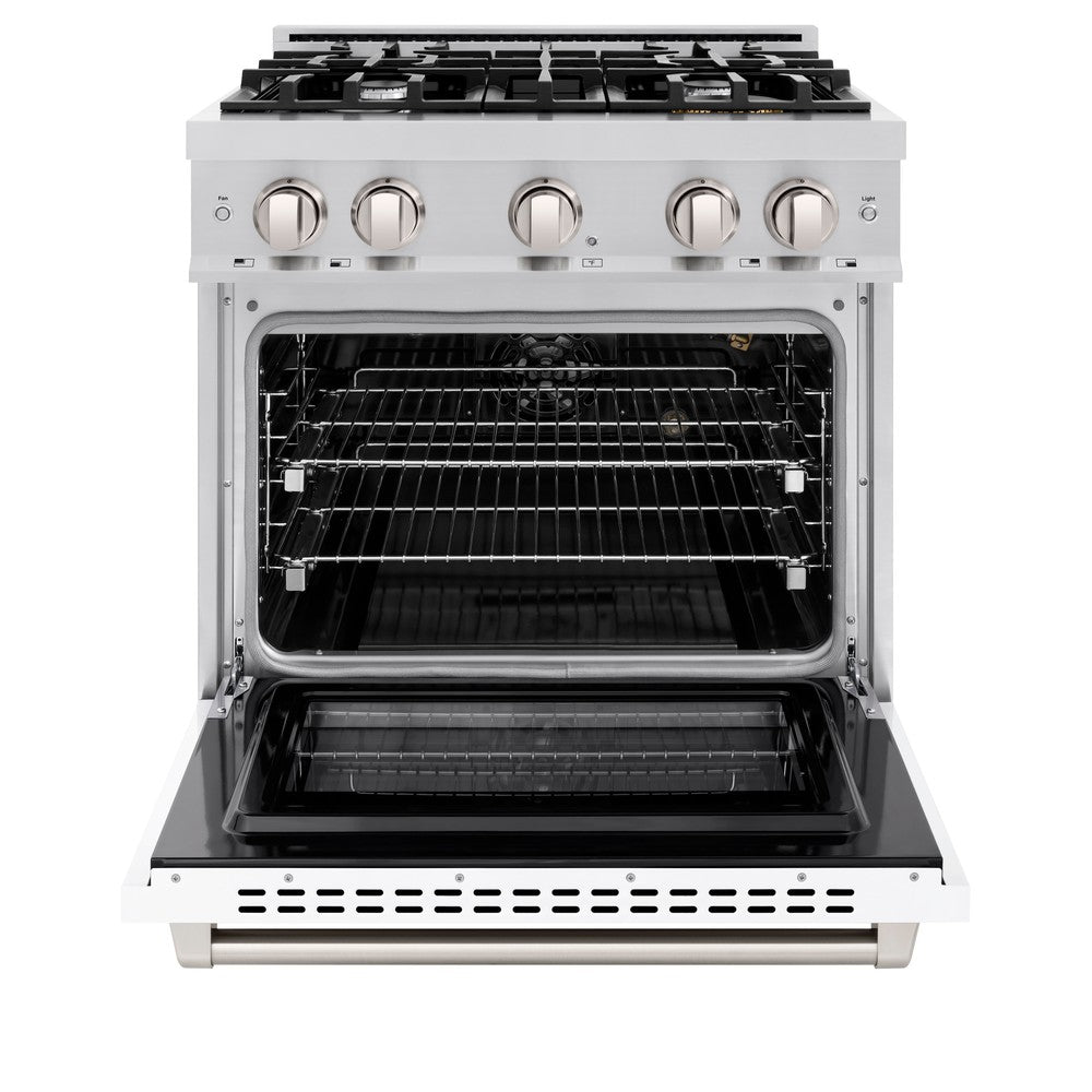 30 in. 4.2 cu. ft. Select Gas Range with 4 Burner Cooktop and Convection Gas Oven HGRWM30