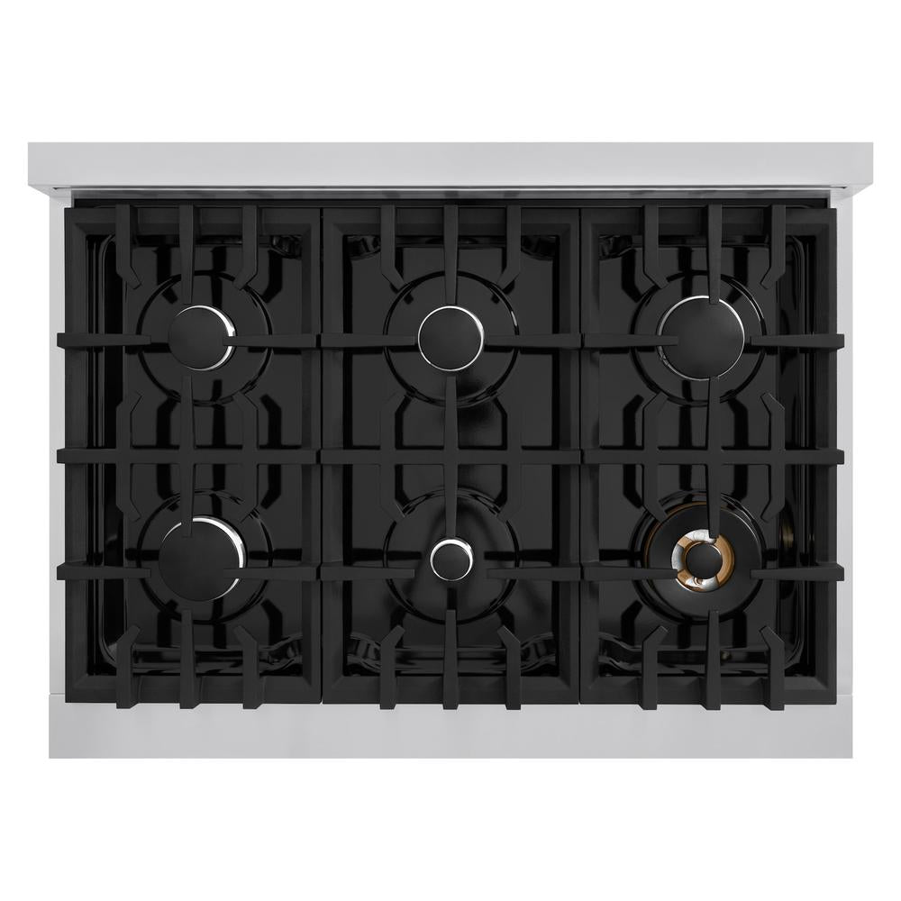 36 in. 5.2 cu. ft. Select Gas Range with 6 Burner Cooktop and Convection Gas Oven HGRWM36
