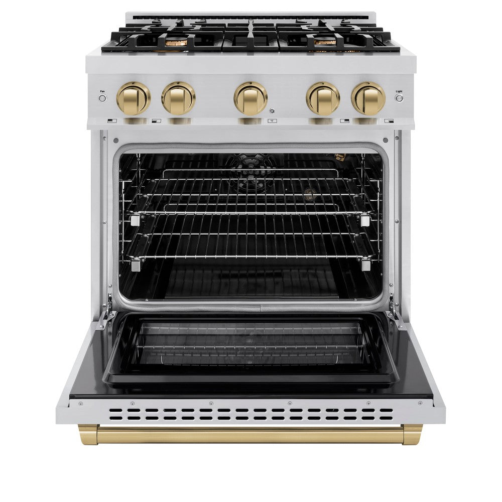 Autograph Edition 30 in. 4.2 cu. ft. Select Gas Range with 4 Burner Cooktop and Convection Gas Oven HGRZ30CB