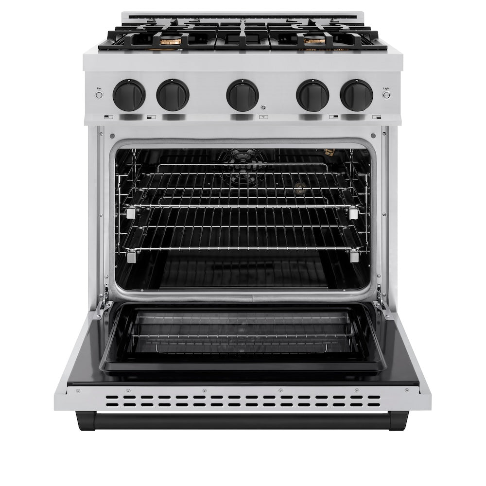 Autograph Edition 30 in. 4.2 cu. ft. Select Gas Range with 4 Burner Cooktop and Convection Gas Oven HGRZ30MB