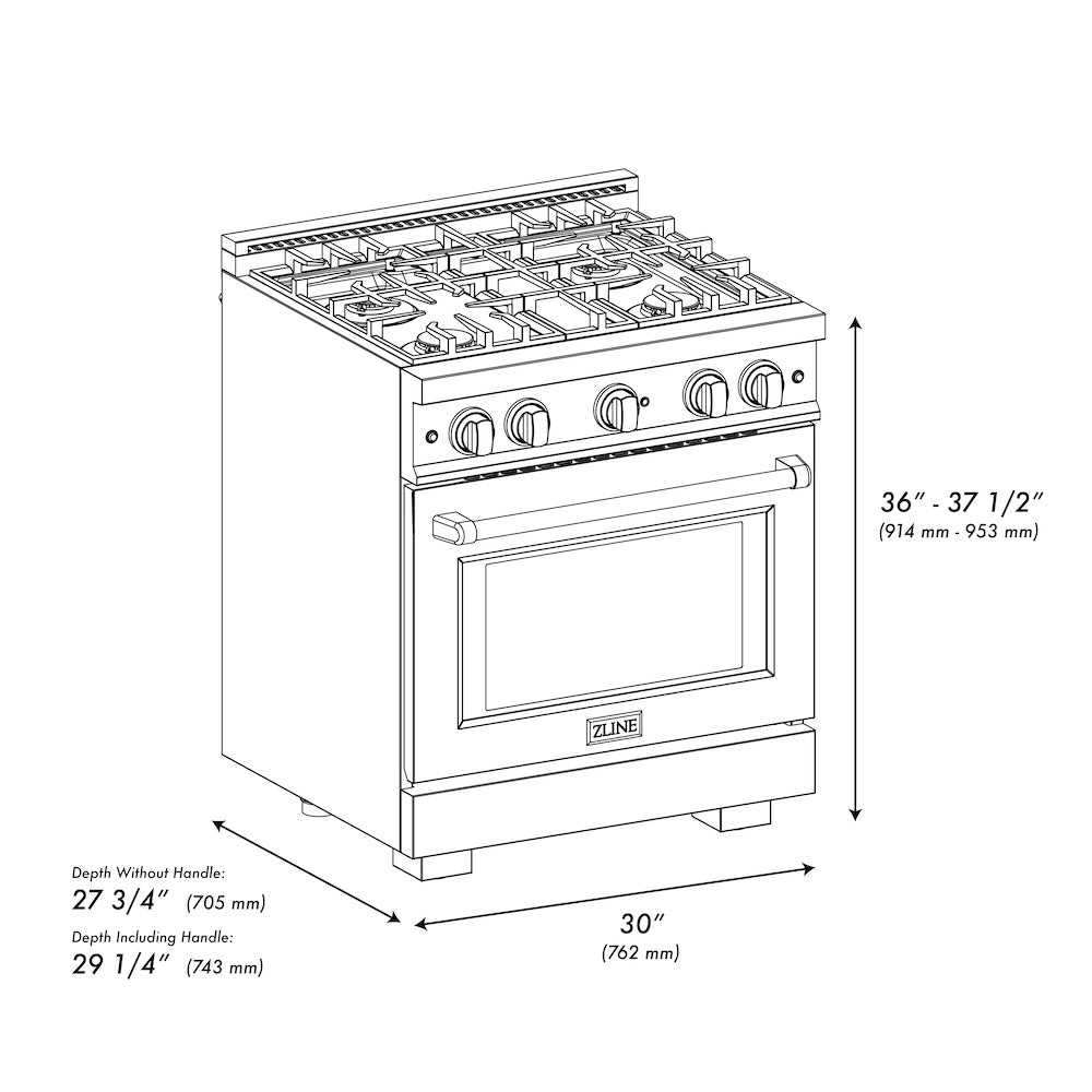 Autograph Edition 30 in. 4.2 cu. ft. Select Gas Range with 4 Burner Cooktop and Convection Gas Oven HGRZ30MB