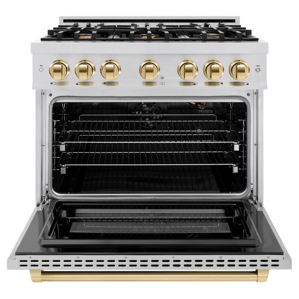 Autograph Edition 36 in. 5.2 cu. ft. Select Gas Range with 6 Burner Cooktop and Convection Gas Oven HGRZ36G