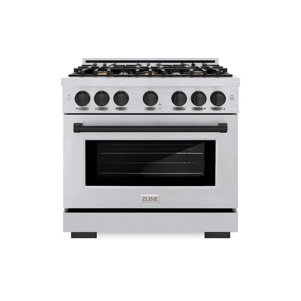 Autograph Edition 36 in. 5.2 cu. ft. Select Gas Range with 6 Burner Cooktop and Convection Gas Oven HGRZ36MB