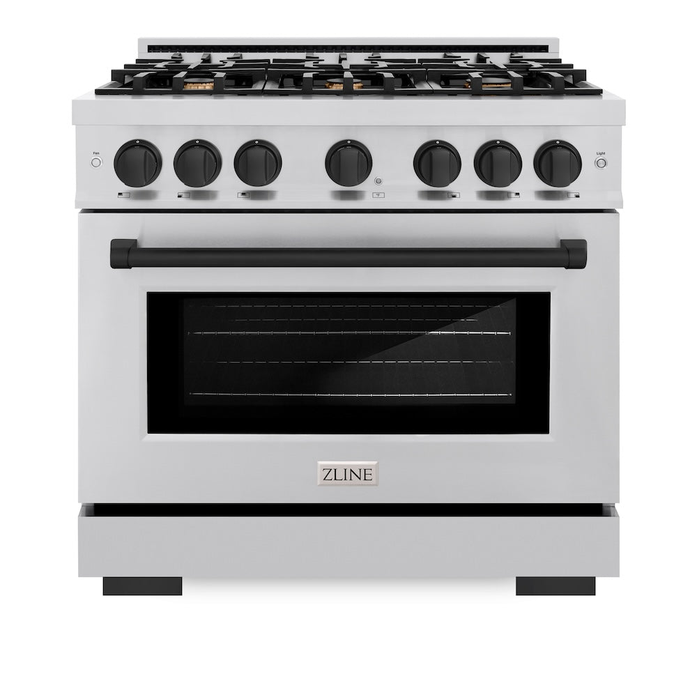 Autograph Edition 36 in. 5.2 cu. ft. Select Gas Range with 6 Burner Cooktop and Convection Gas Oven HGRZ36MB