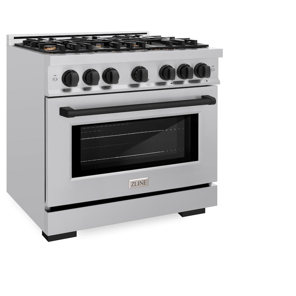 Autograph Edition 36 in. 5.2 cu. ft. Select Gas Range with 6 Burner Cooktop and Convection Gas Oven HGRZ36MB