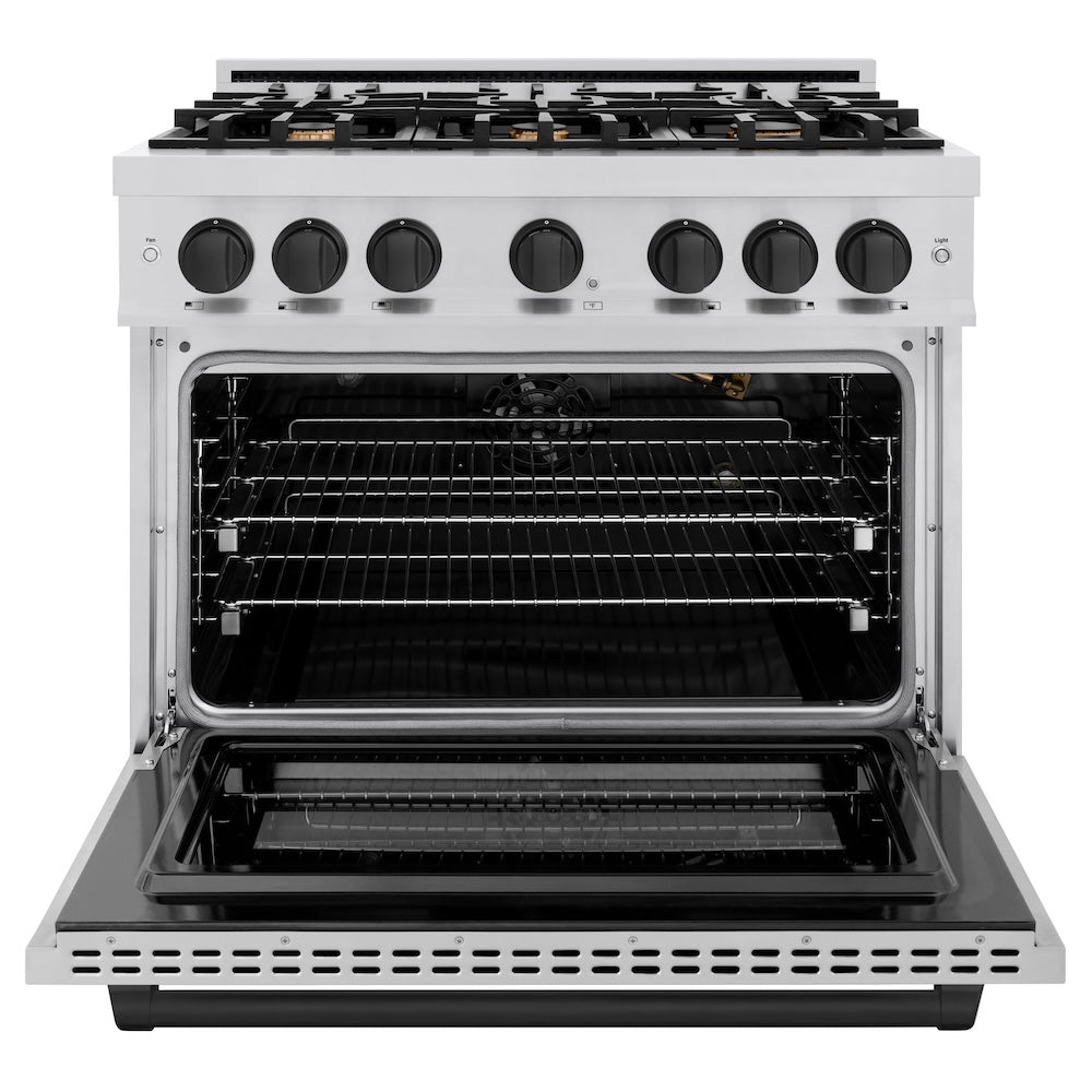 Autograph Edition 36 in. 5.2 cu. ft. Select Gas Range with 6 Burner Cooktop and Convection Gas Oven HGRZ36MB