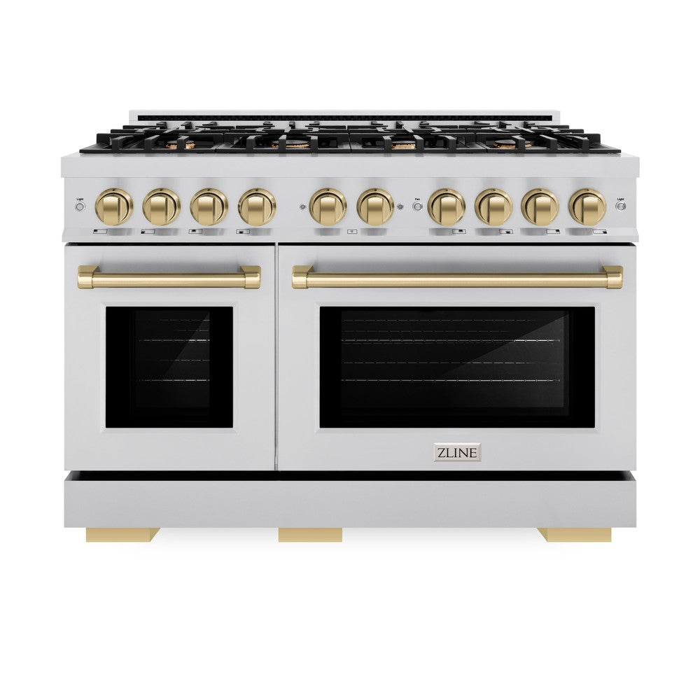 Autograph Edition 48 in. 6.7 cu. ft. Select Double Oven Gas Range with 8 Burner Cooktop HGRZ48CB