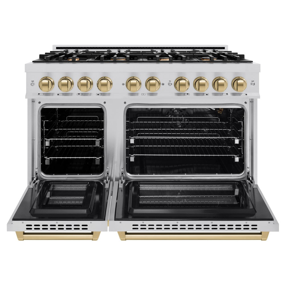 Autograph Edition 48 in. 6.7 cu. ft. Select Double Oven Gas Range with 8 Burner Cooktop HGRZ48CB