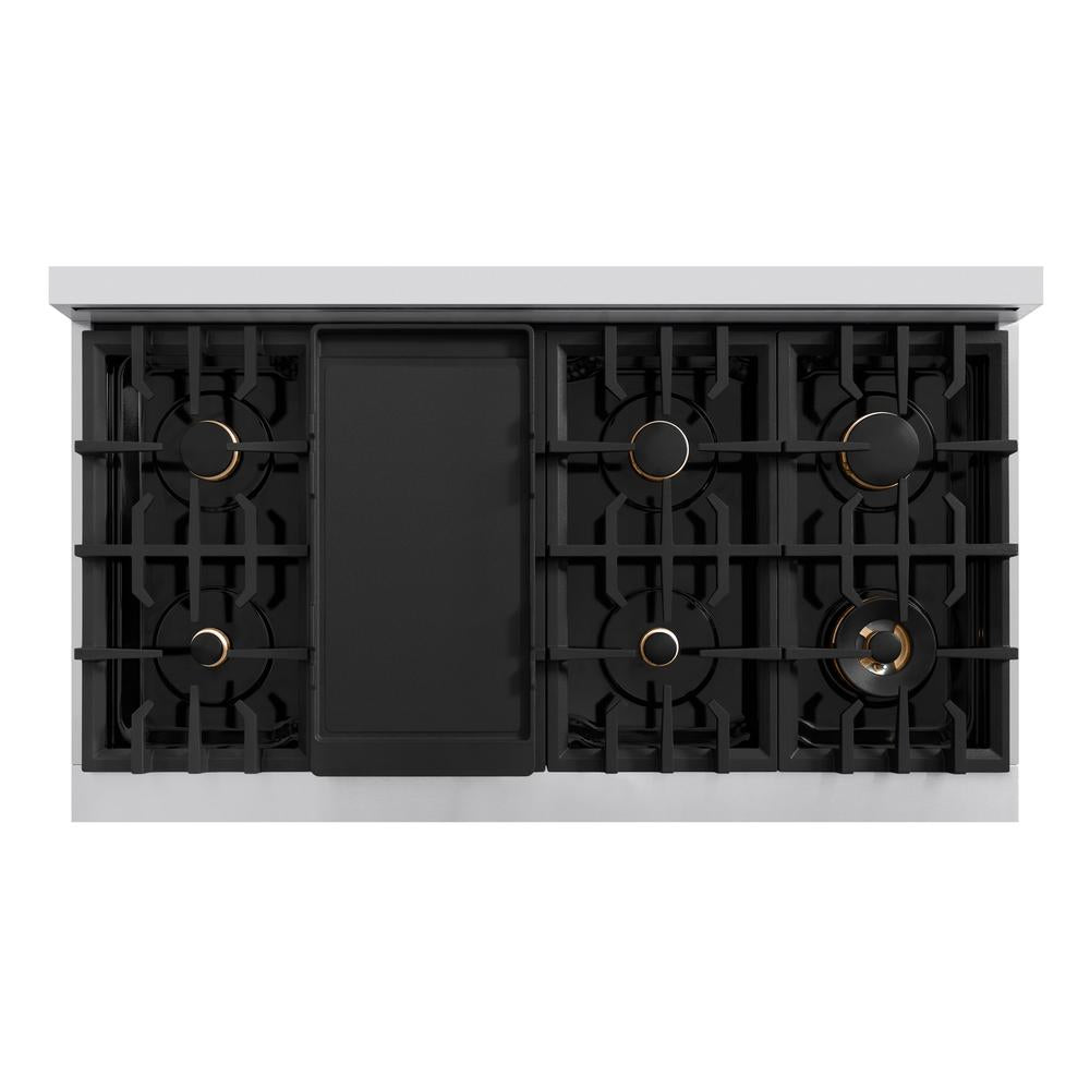 Autograph Edition 48 in. 6.7 cu. ft. Select Double Oven Gas Range with 8 Burner Cooktop HGRZ48CB