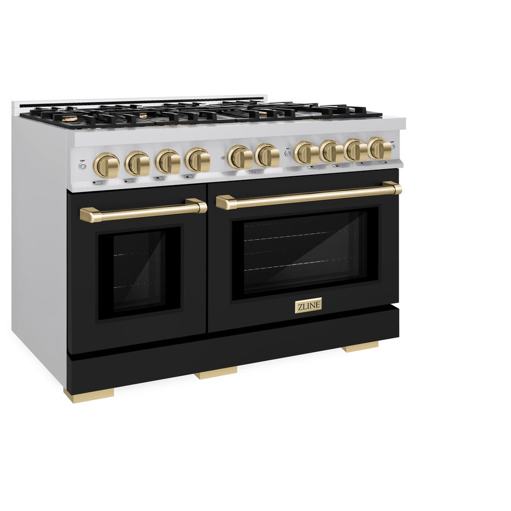 Autograph Edition 48 in. 6.7 cu. ft. Select Double Oven Gas Range with 8 Burner Cooktop HGRZBLM48CB