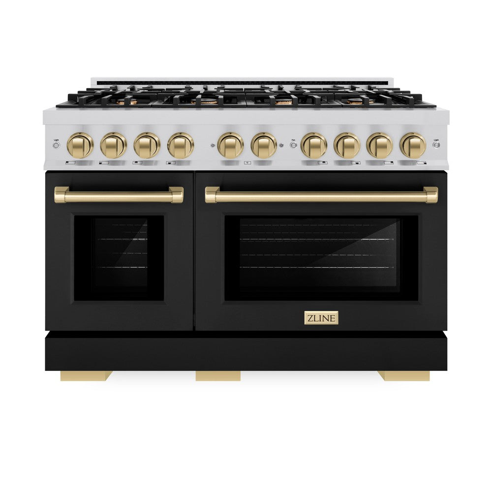Autograph Edition 48 in. 6.7 cu. ft. Select Double Oven Gas Range with 8 Burner Cooktop HGRZBLM48CB
