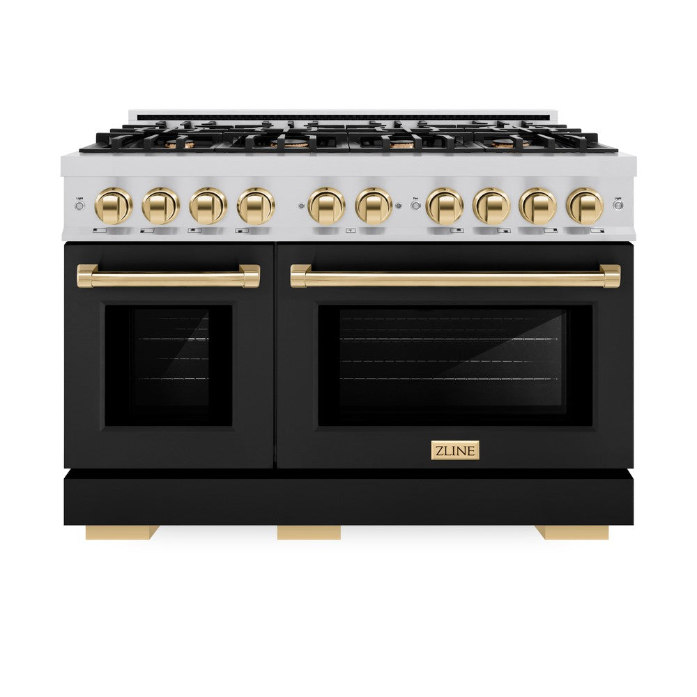 Autograph Edition 48 in. 6.7 cu. ft. Select Double Oven Gas Range with 8 Burner Cooktop HGRZBLM48G