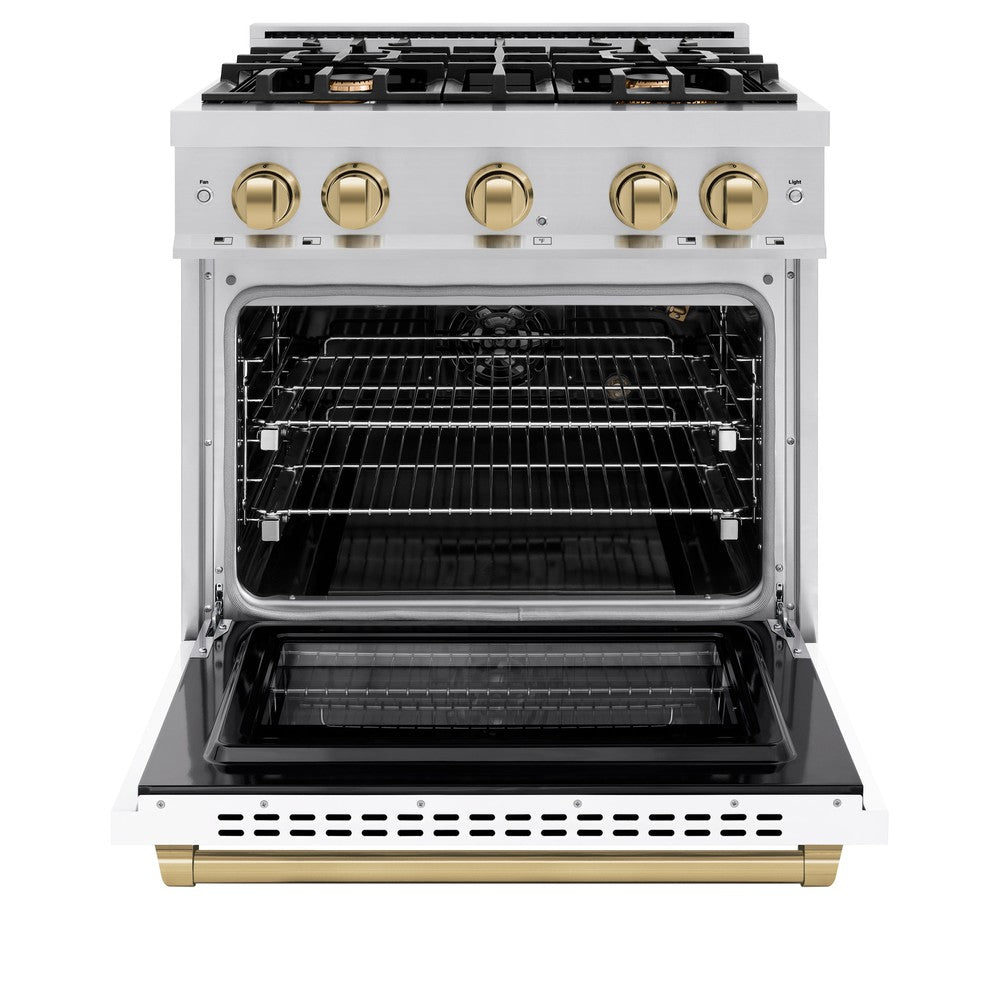 Autograph Edition 30 in. 4.2 cu. ft. Select Gas Range with 4 Burner Cooktop and Convection Gas Oven HGRZWM30CB