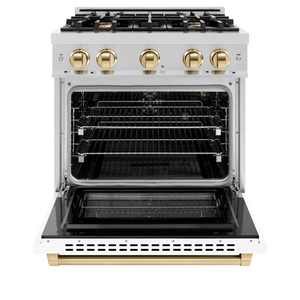 Autograph Edition 30 in. 4.2 cu. ft. Select Gas Range with 4 Burner Cooktop and Convection Gas Oven HGRZWM30G