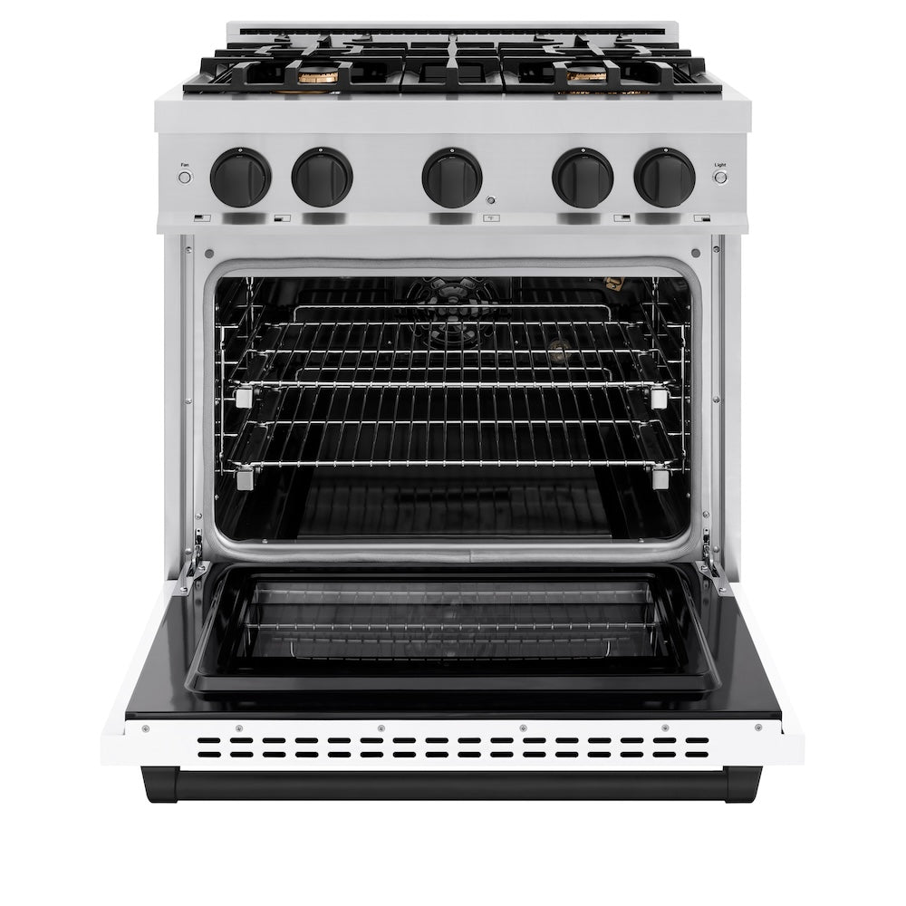 Autograph Edition 30 in. 4.2 cu. ft. Select Gas Range with 4 Burner Cooktop and Convection Gas Oven HGRZWM30MB