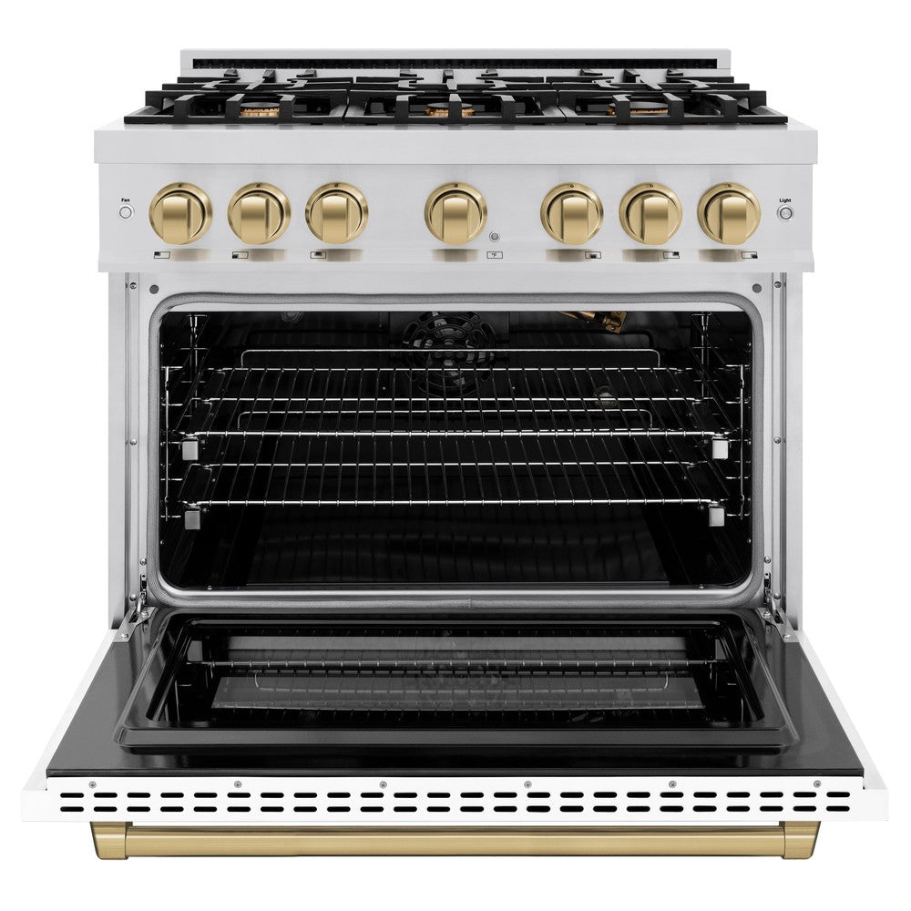 Autograph Edition 36 in. 5.2 cu. ft. Select Gas Range with 6 Burner Cooktop and Convection Gas Oven HGRZWM36CB