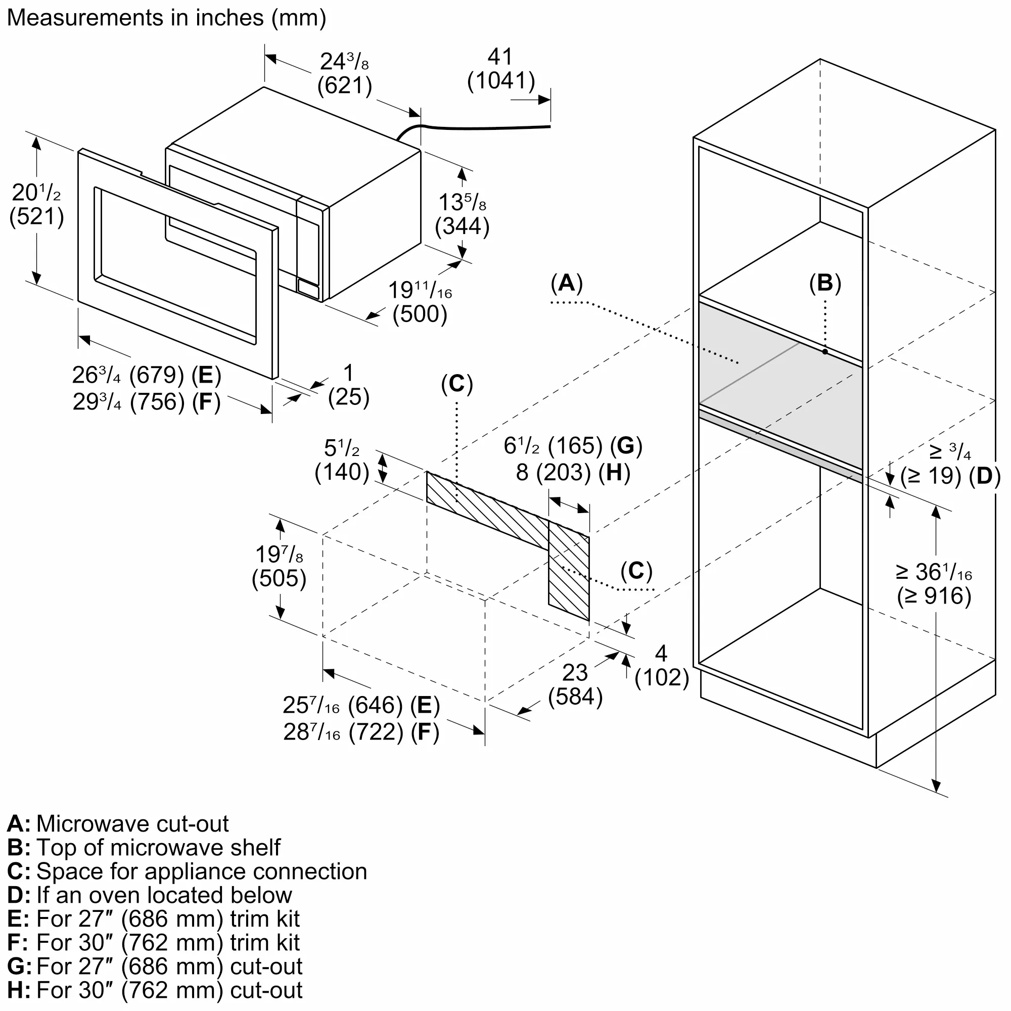 300 Series 24'' Left SideOpening Door HMB30155UC