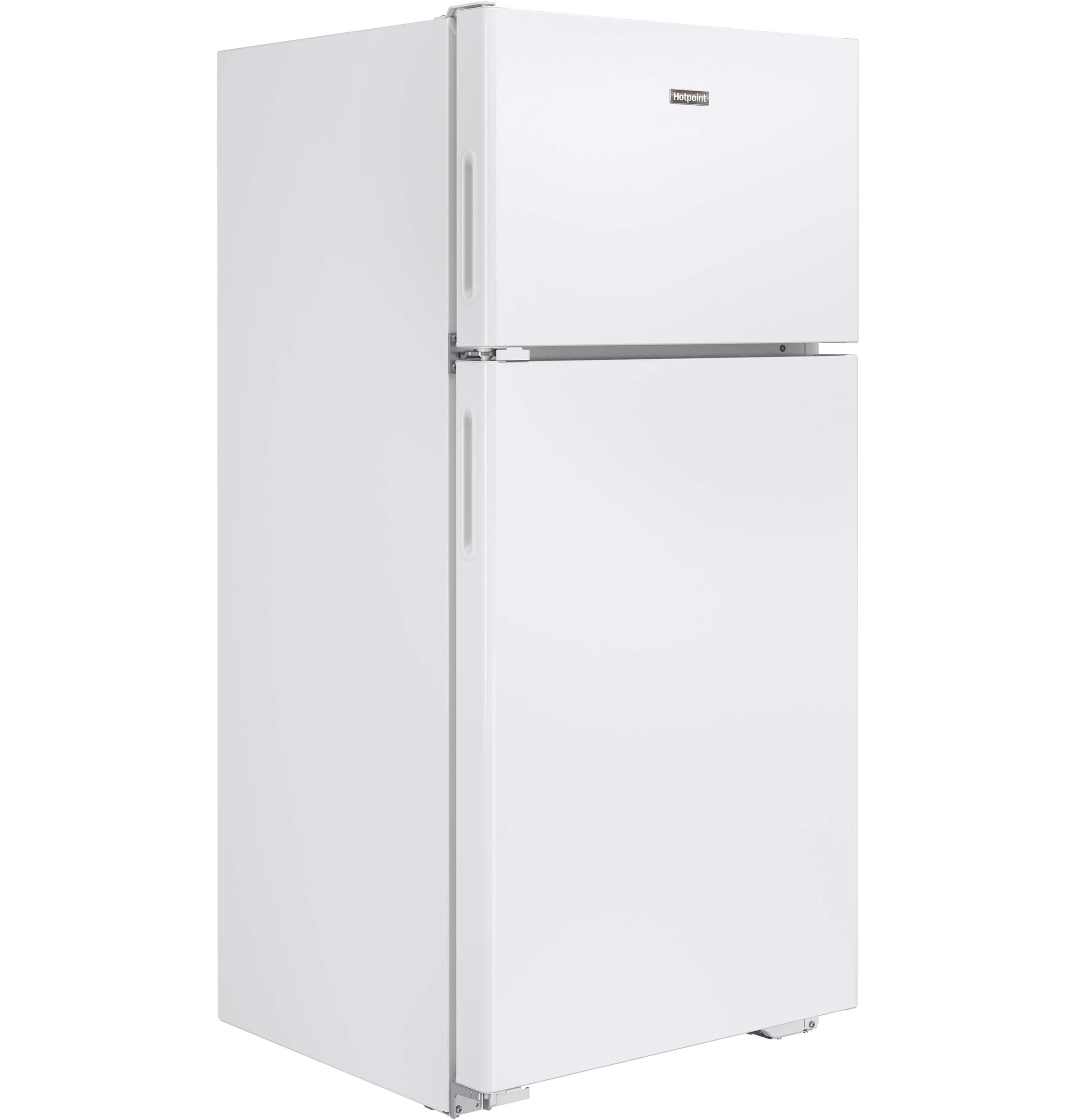 Hotpoint® ENERGY STAR® 14.6 Cu. Ft. Recessed Handle Top-Freezer Refrigerator HPE15BTHWW