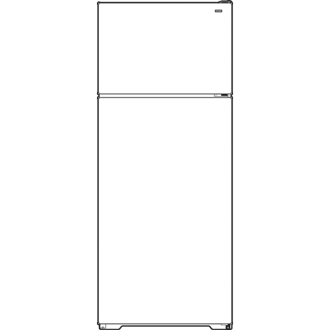 Hotpoint® ENERGY STAR® 14.6 Cu. Ft. Recessed Handle Top-Freezer Refrigerator HPE15BTHWW