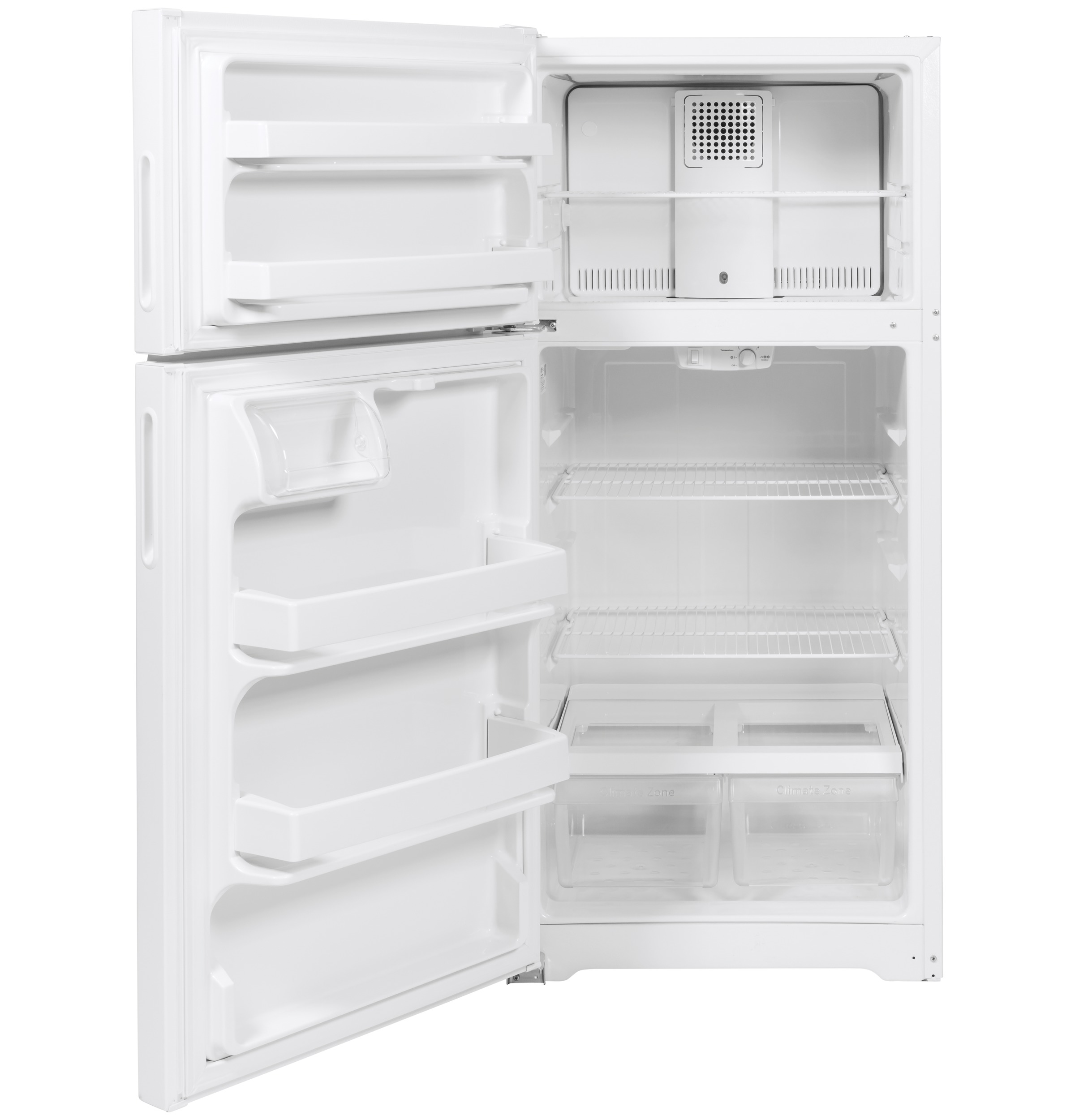 Hotpoint® ENERGY STAR® 15.6 Cu. Ft. Recessed Handle Top-Freezer Refrigerator HPE16BTNLWW