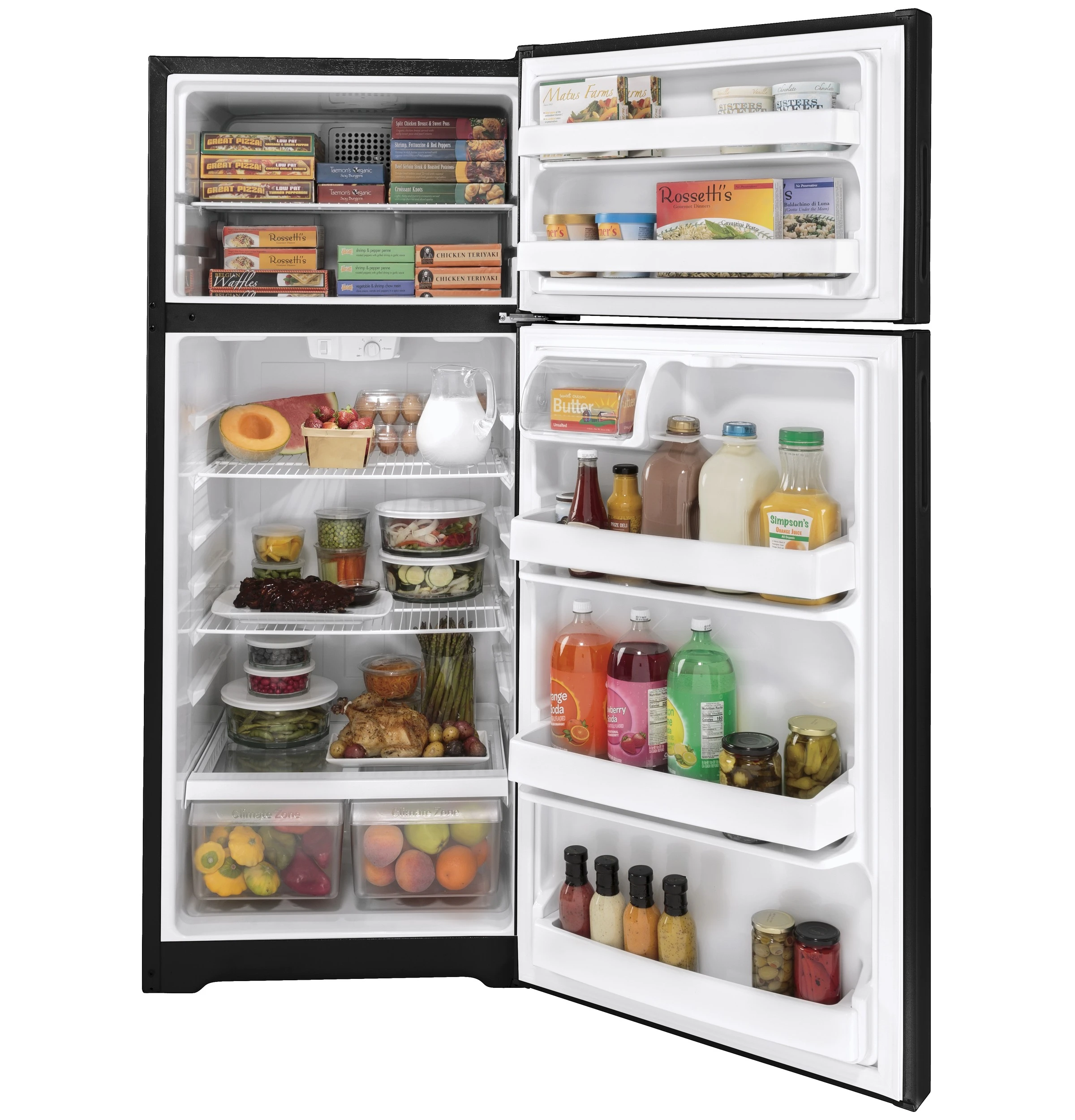 Hotpoint 17.5 Cu. Ft. Recessed Handle Top-Freezer Refrigerator HPS18BTNRBB