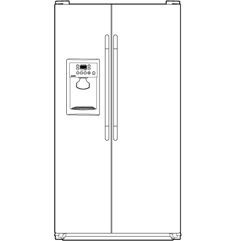 Hotpoint® ENERGY STAR® 22.0 Cu. Ft. Side-By-Side Refrigerator with Dispenser HSH22IFTBB
