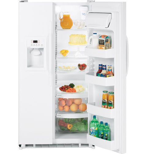 Hotpoint® ENERGY STAR® 22.0 Cu. Ft. Side-By-Side Refrigerator with Dispenser HSH22IFTWW