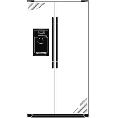 25.0 Cu. Ft. Side-By-Side Refrigerator with Dispenser HSM25GFTSA
