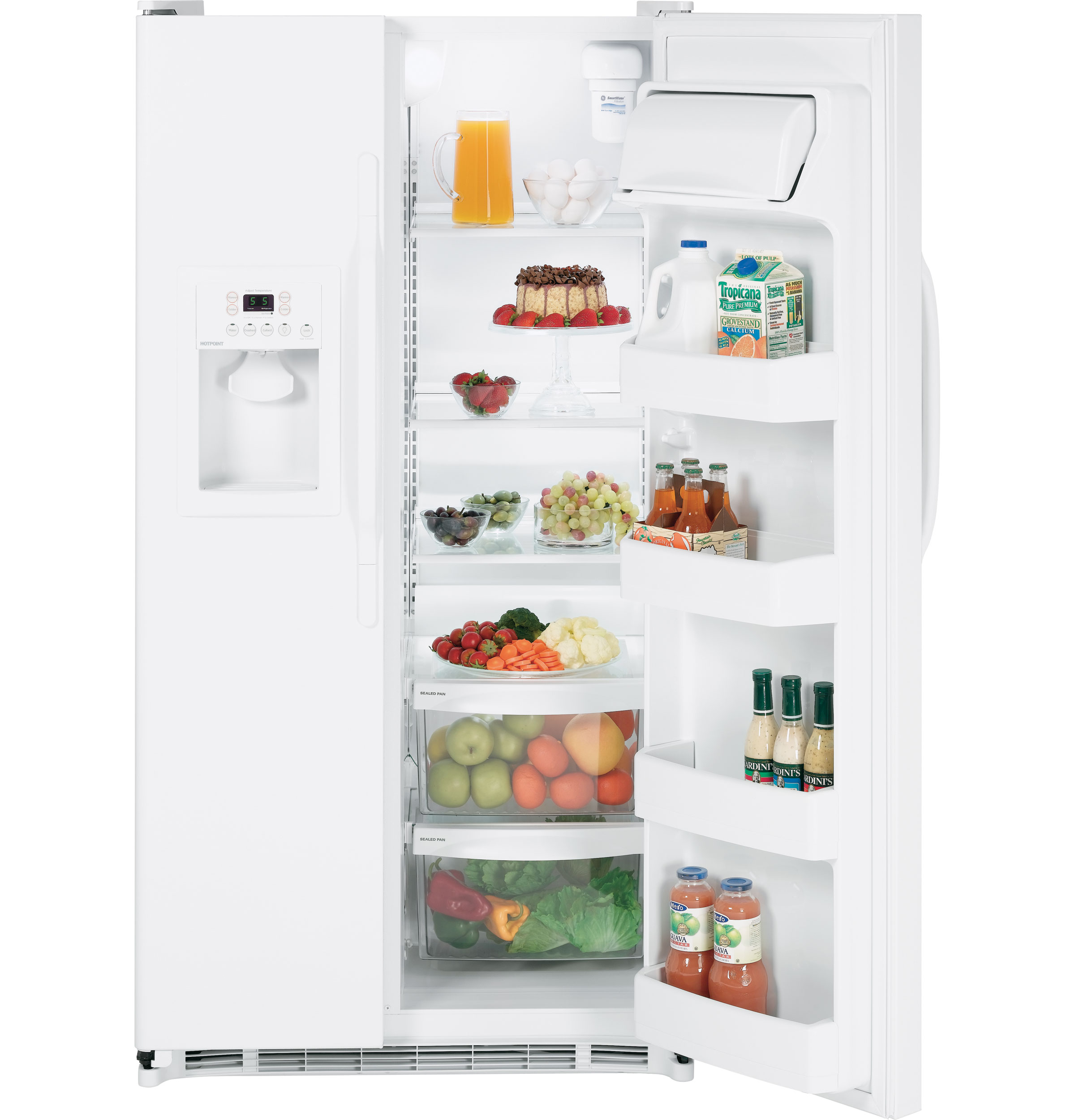 25.0 Cu. Ft. Side-By-Side Refrigerator with Dispenser HSS25GFTWW