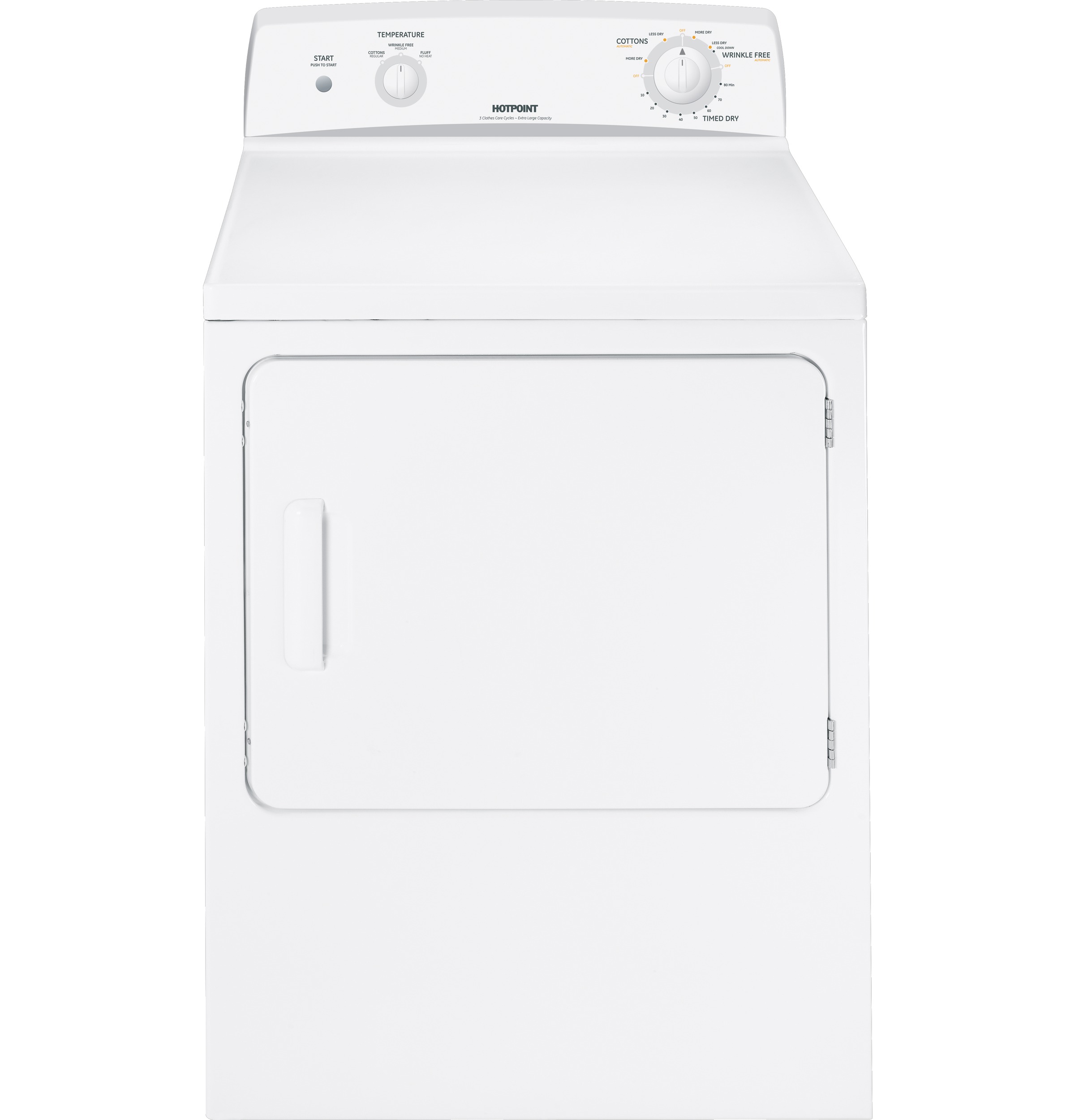 Hotpoint® 6.0 cu. ft. capacity Dura Drum electric dryer HTDX100EMWW