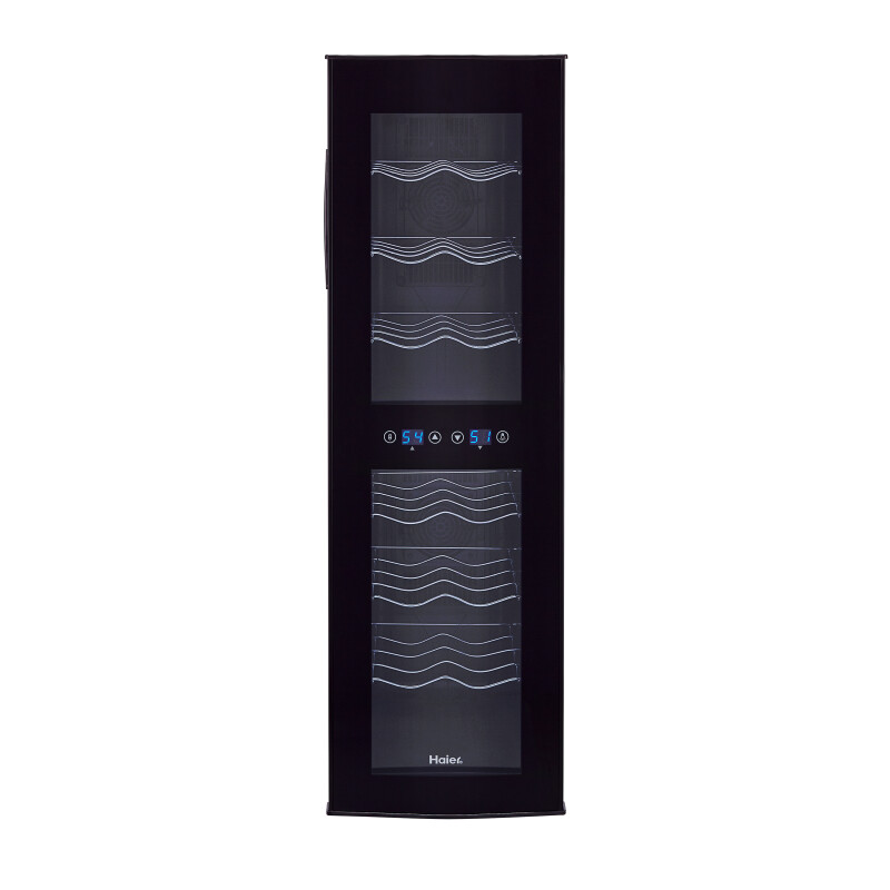 Haier 16-Bottle, Dual-Zone Wine Cellar Black HVTEC16DABS Picture 1
