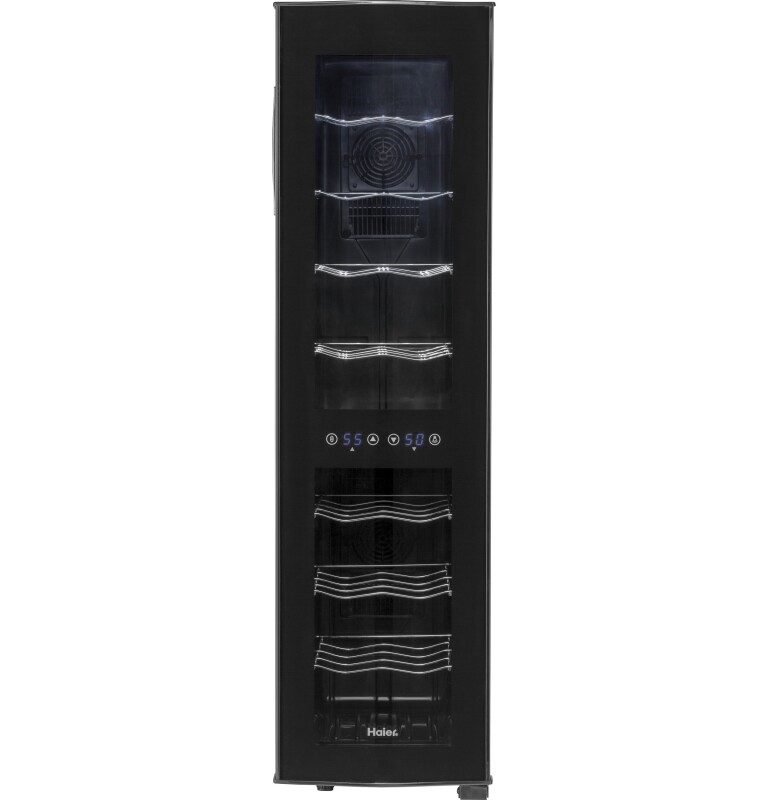Haier 18-Bottle, Dual-Zone Wine Cellar Black HVTEC18DABS Picture 1