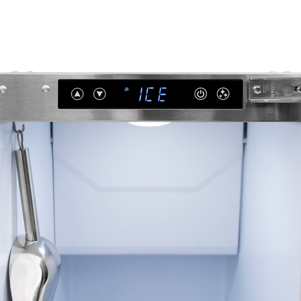 Autograph Edition 15 in. Touchstone Clear Cube Ice Maker with Drain Pump and Black Stainless Steel Door with Polished Gold Handle ICCDZBS15G