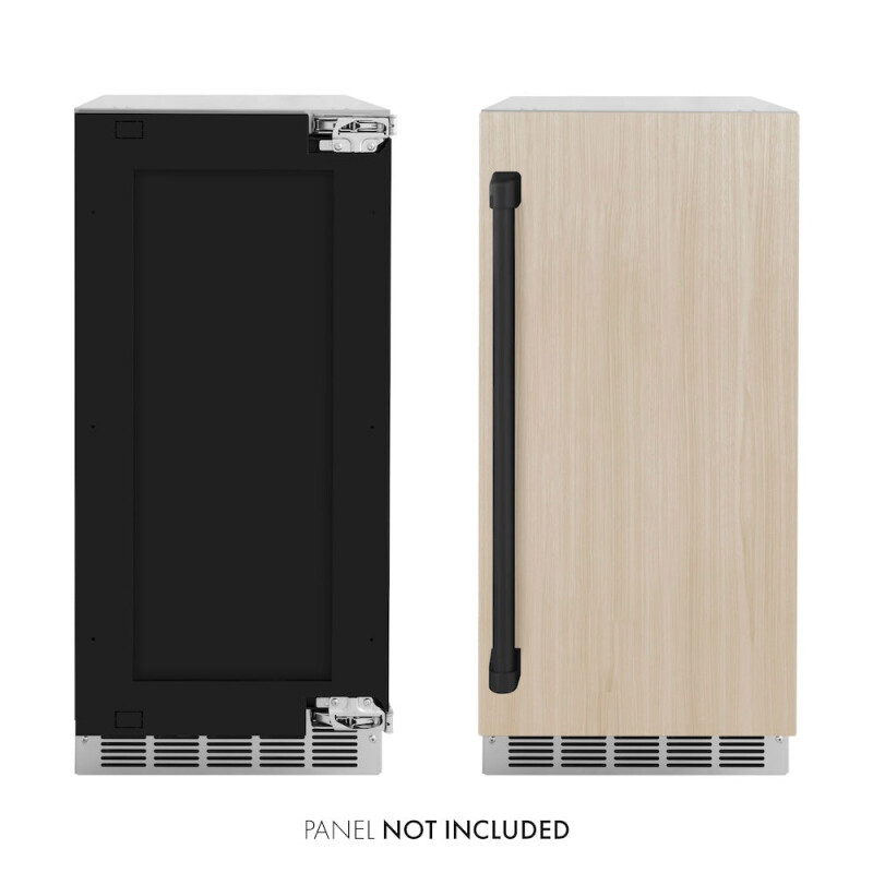 ZLINE Autograph Edition 15 in. Touchstone Gourmet Ice Maker with Drain Pump and Panel Ready Door with Matte Black Handle (IGMDPZ-15-MB) IGMDPZ15MB