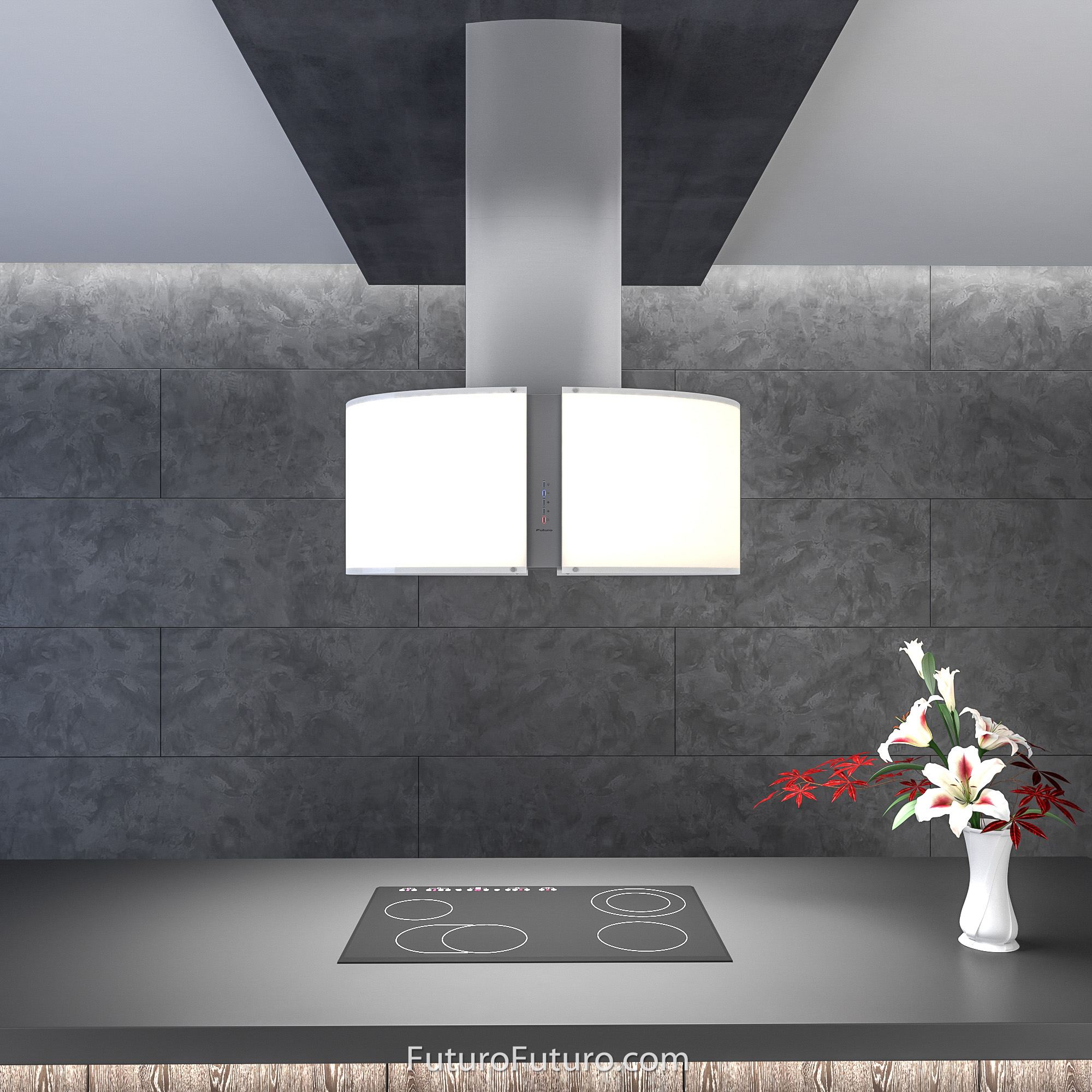 34″ Murano Glow LED Island Range Hood IS34MURGLOWLED