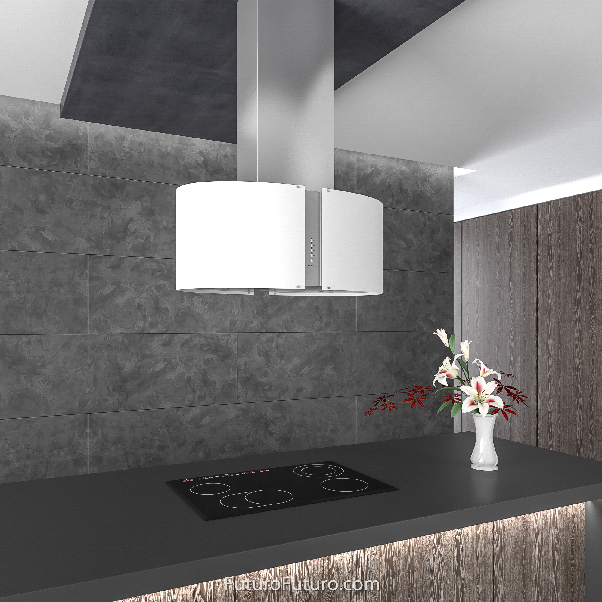 34″ Murano Glow LED Island Range Hood IS34MURGLOWLED