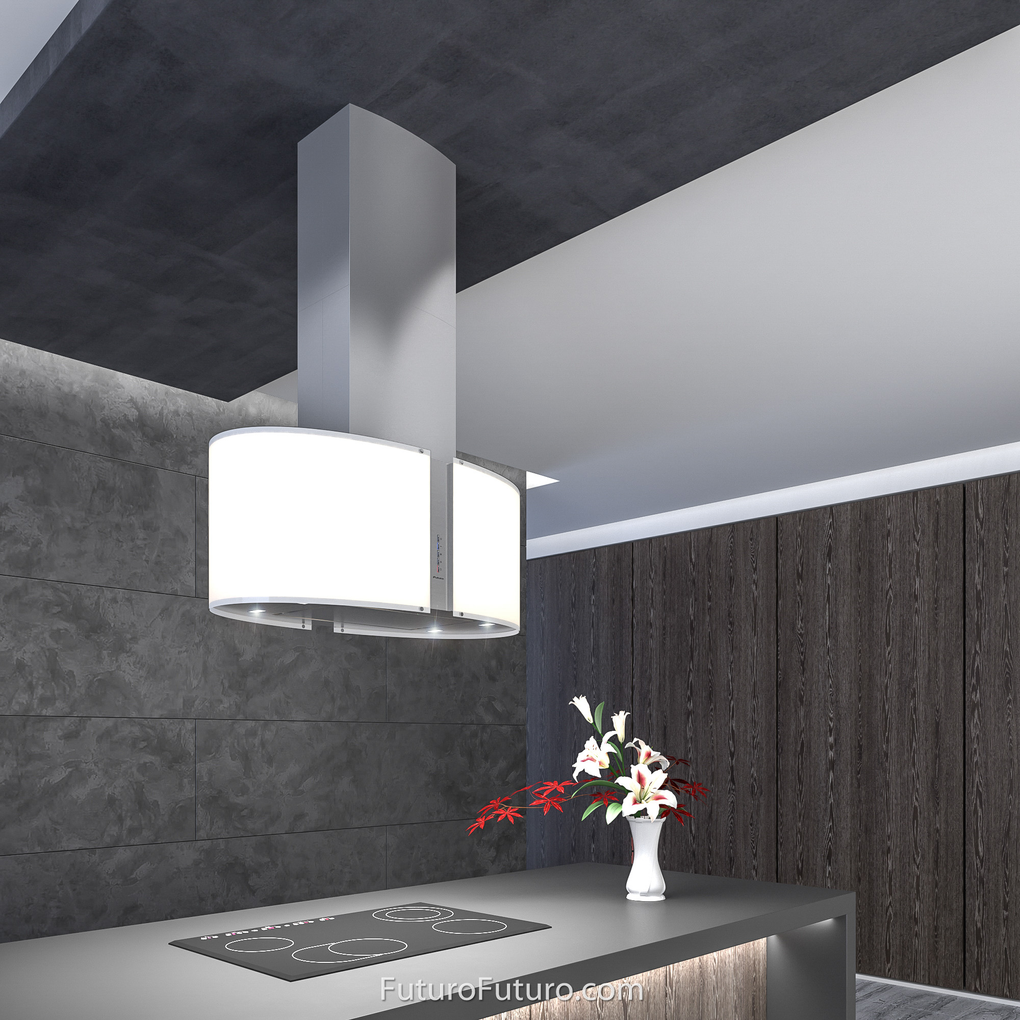 34″ Murano Glow LED Island Range Hood IS34MURGLOWLED