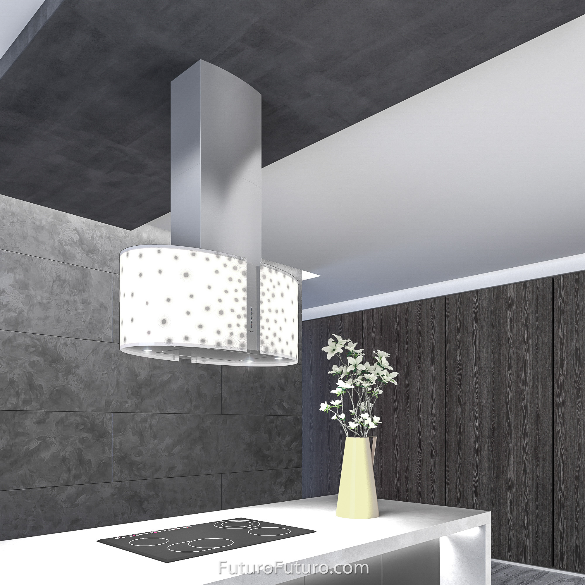 34″ Murano Orion LED Island Range Hood IS34MURORIONLED