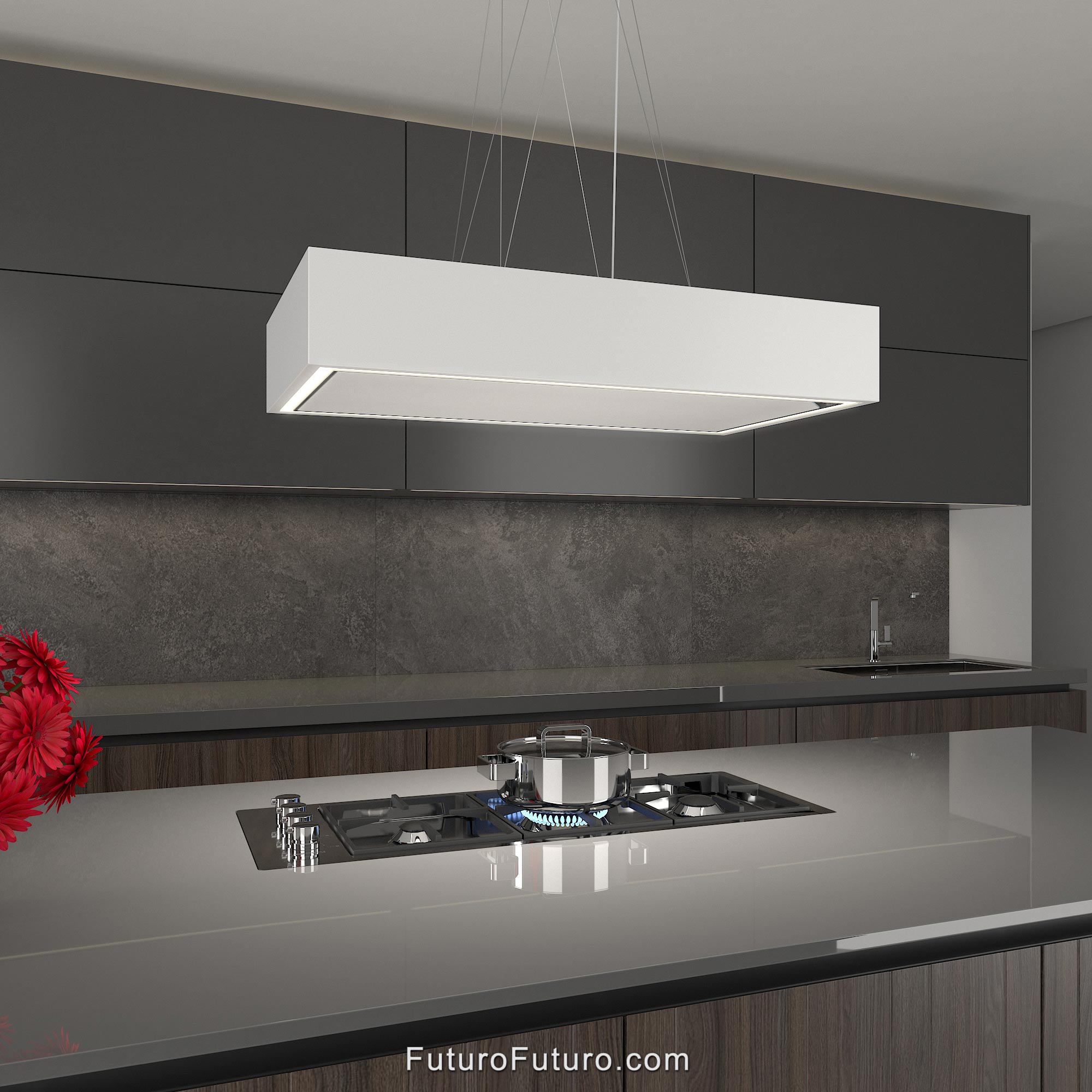 36″ Balance White Island Range Hood IS36BALANCEWHT