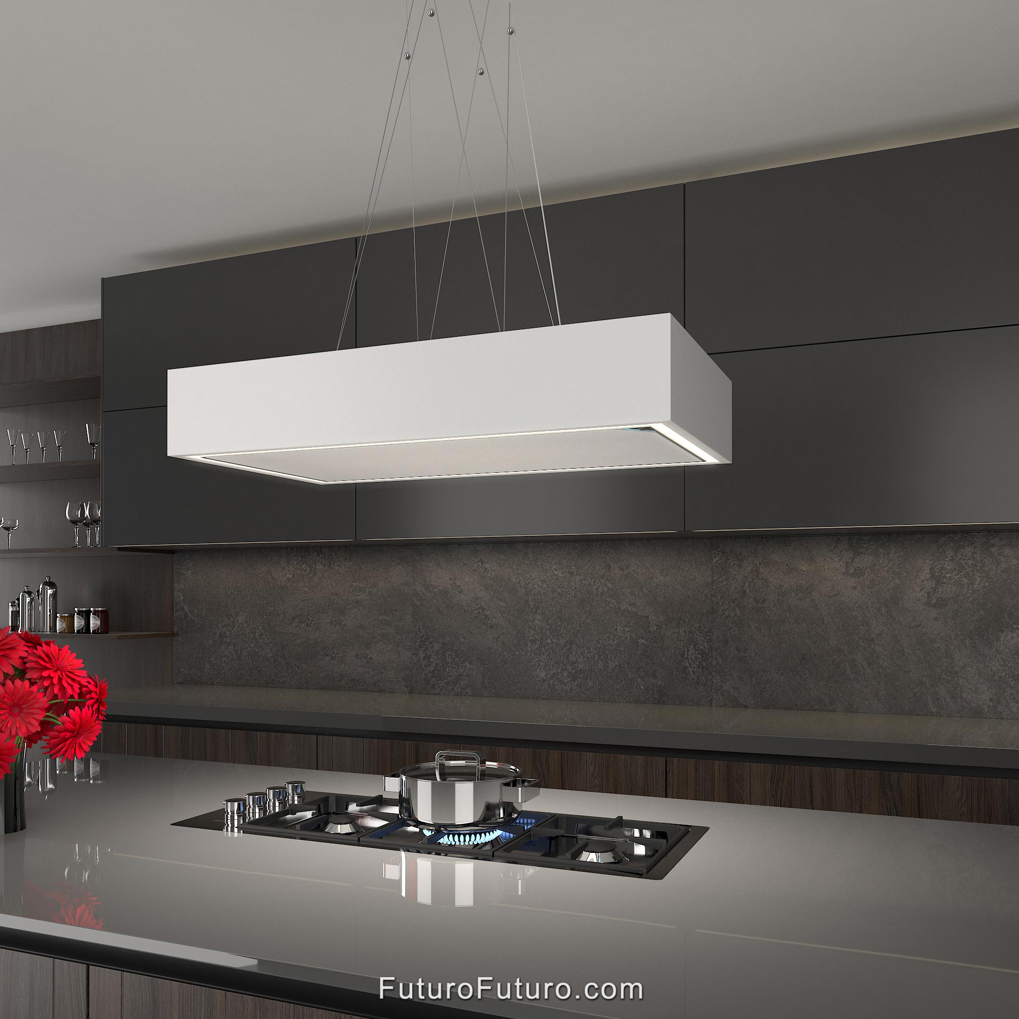 36″ Balance White Island Range Hood IS36BALANCEWHT