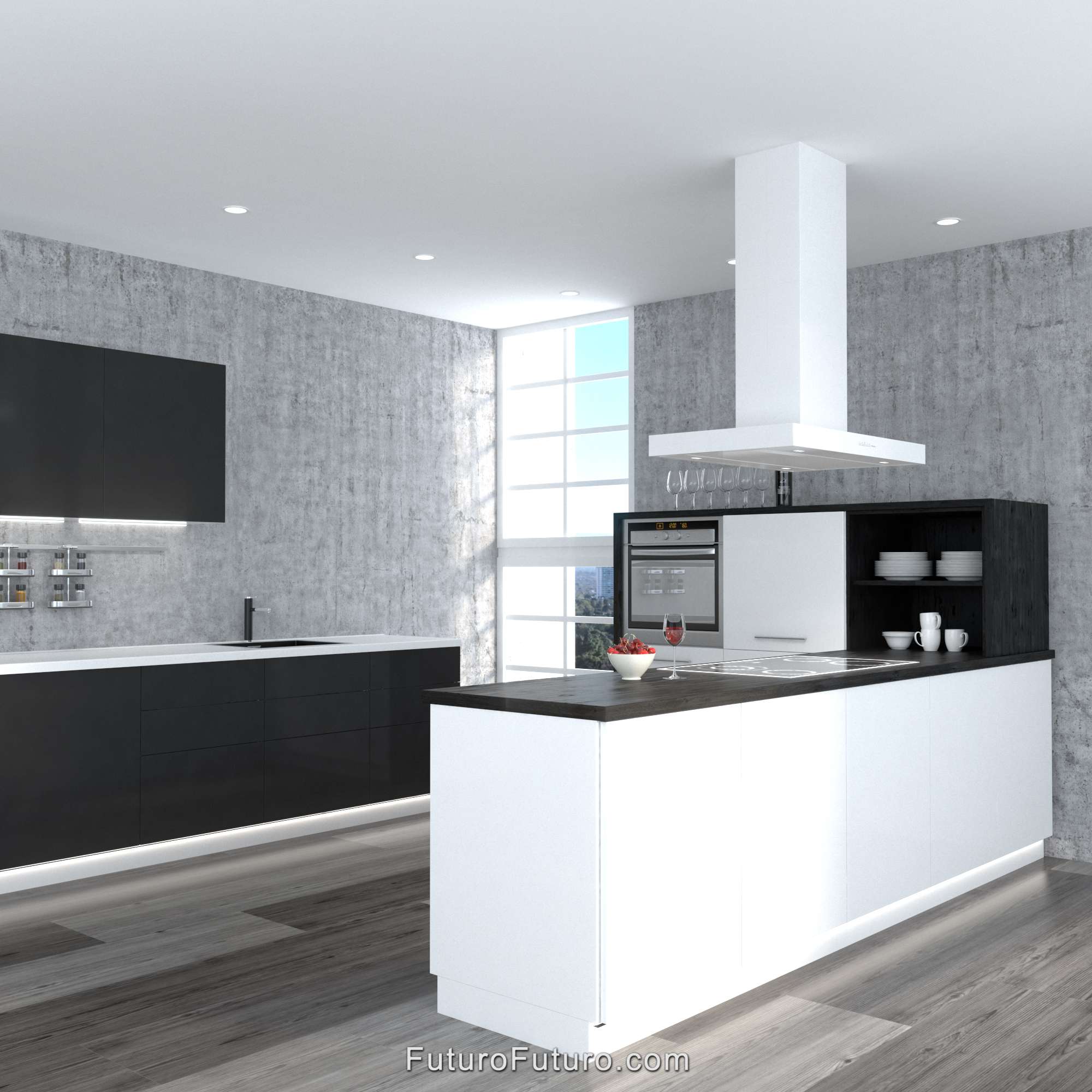 36″ Minimal White Island Range Hood IS36MINIMALWHT