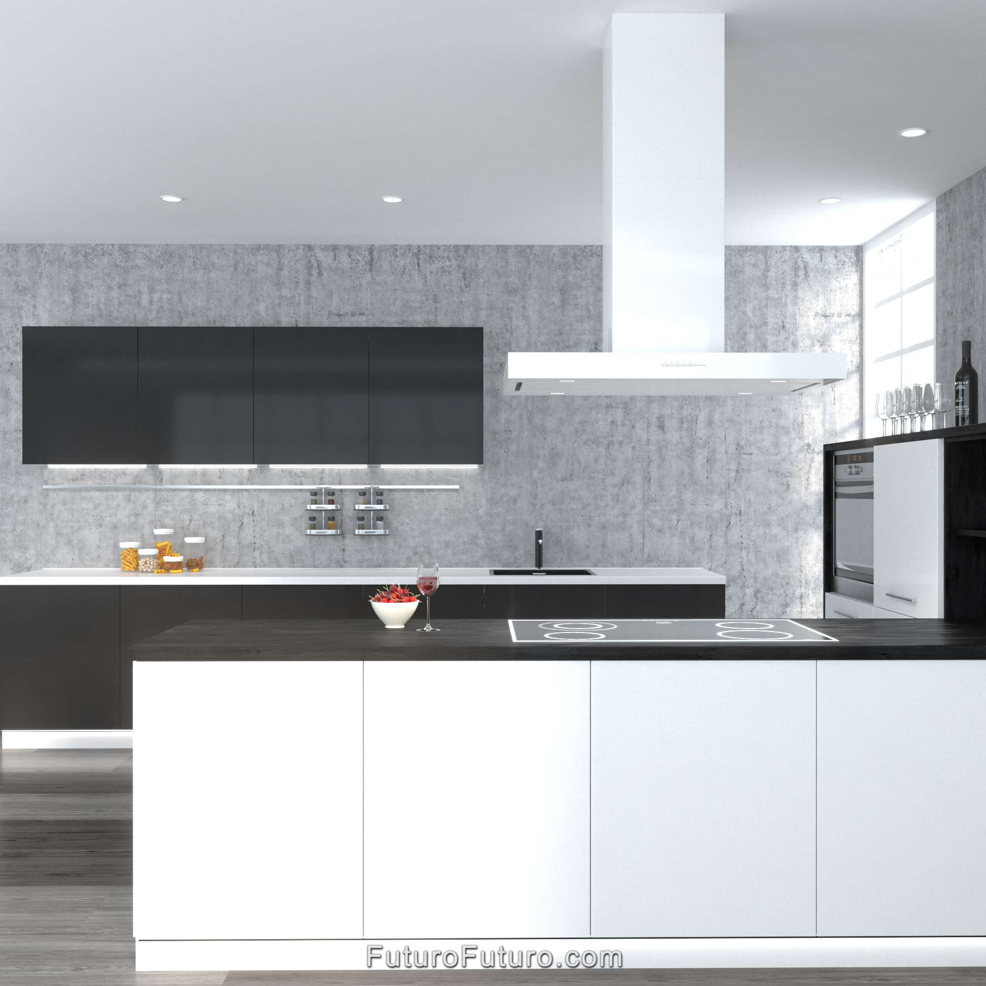 36″ Minimal White Island Range Hood IS36MINIMALWHT