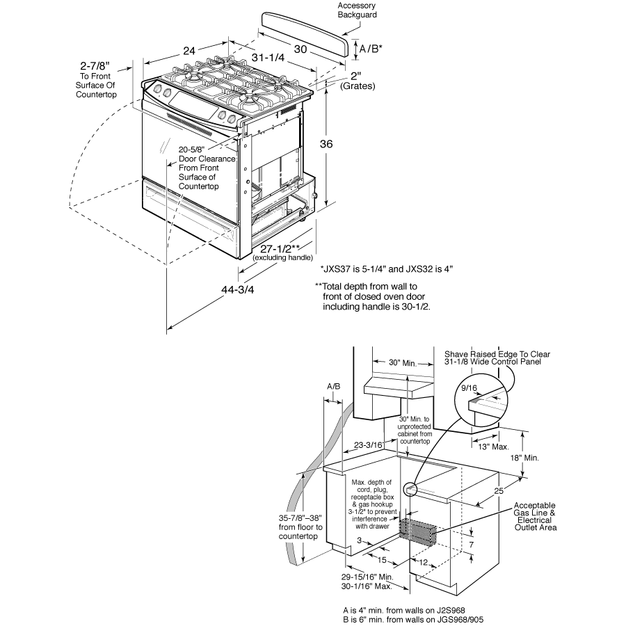 30" Dual Fuel Slide-In Range J2S968BEKBB