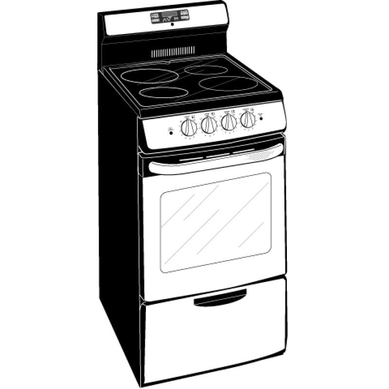 24" Self Clean Free-Standing Electric Range JA624RNSS