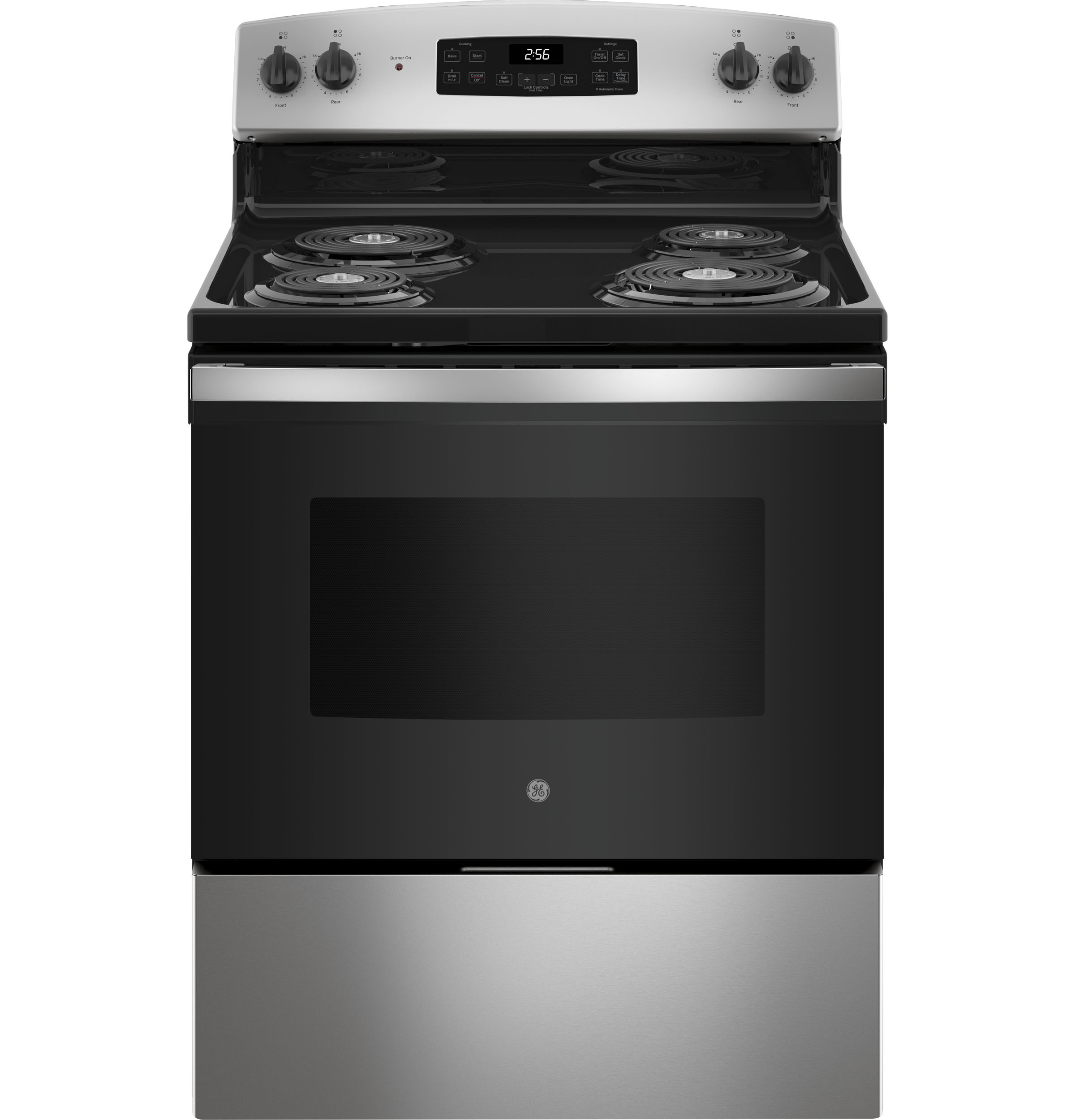 GE 30" Free-Standing Self-Clean Electric Range Stainless Steel JB256RTSS Picture 1