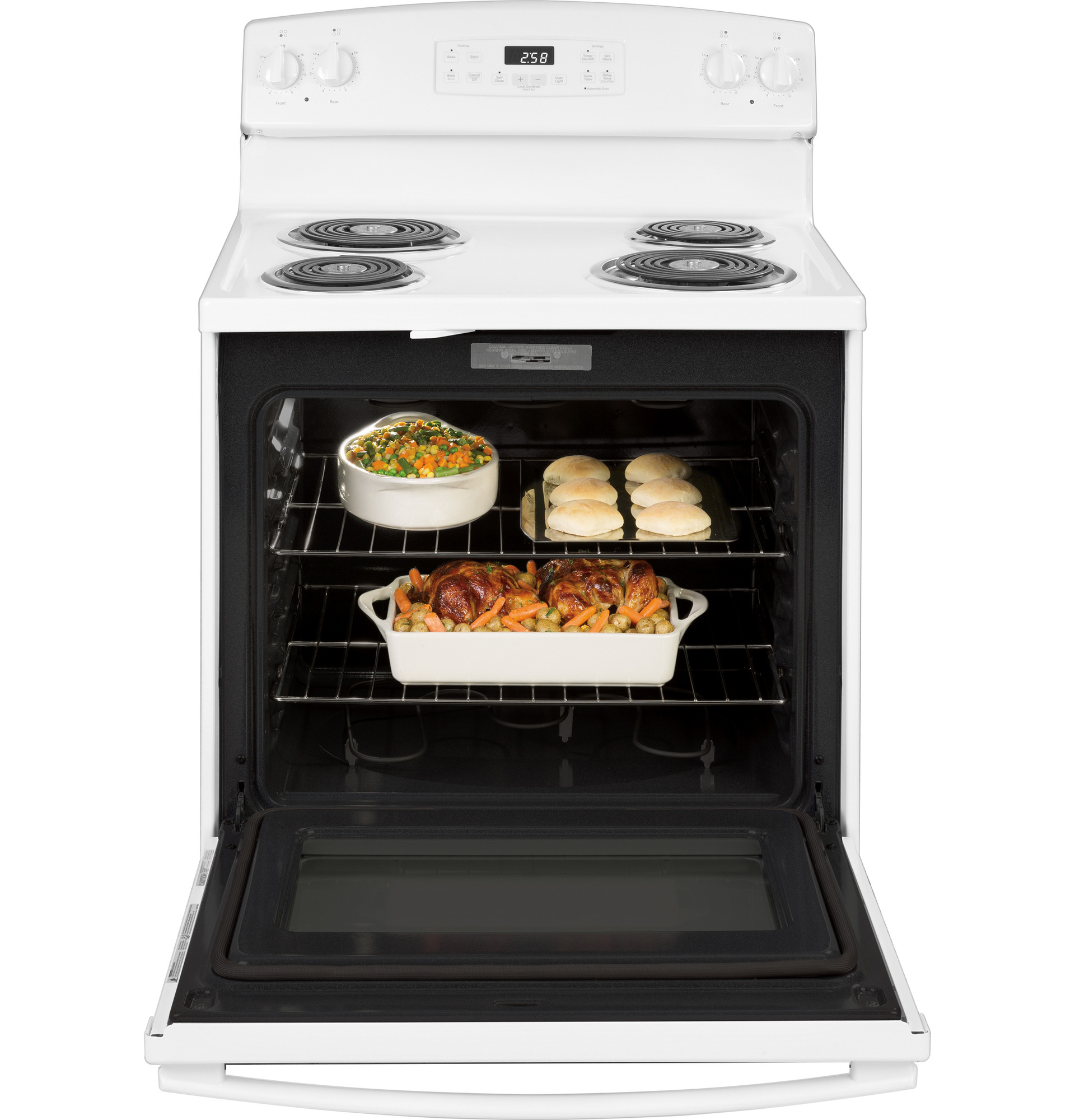 30" Free-Standing Self-Clean Electric Range JB258DMWW