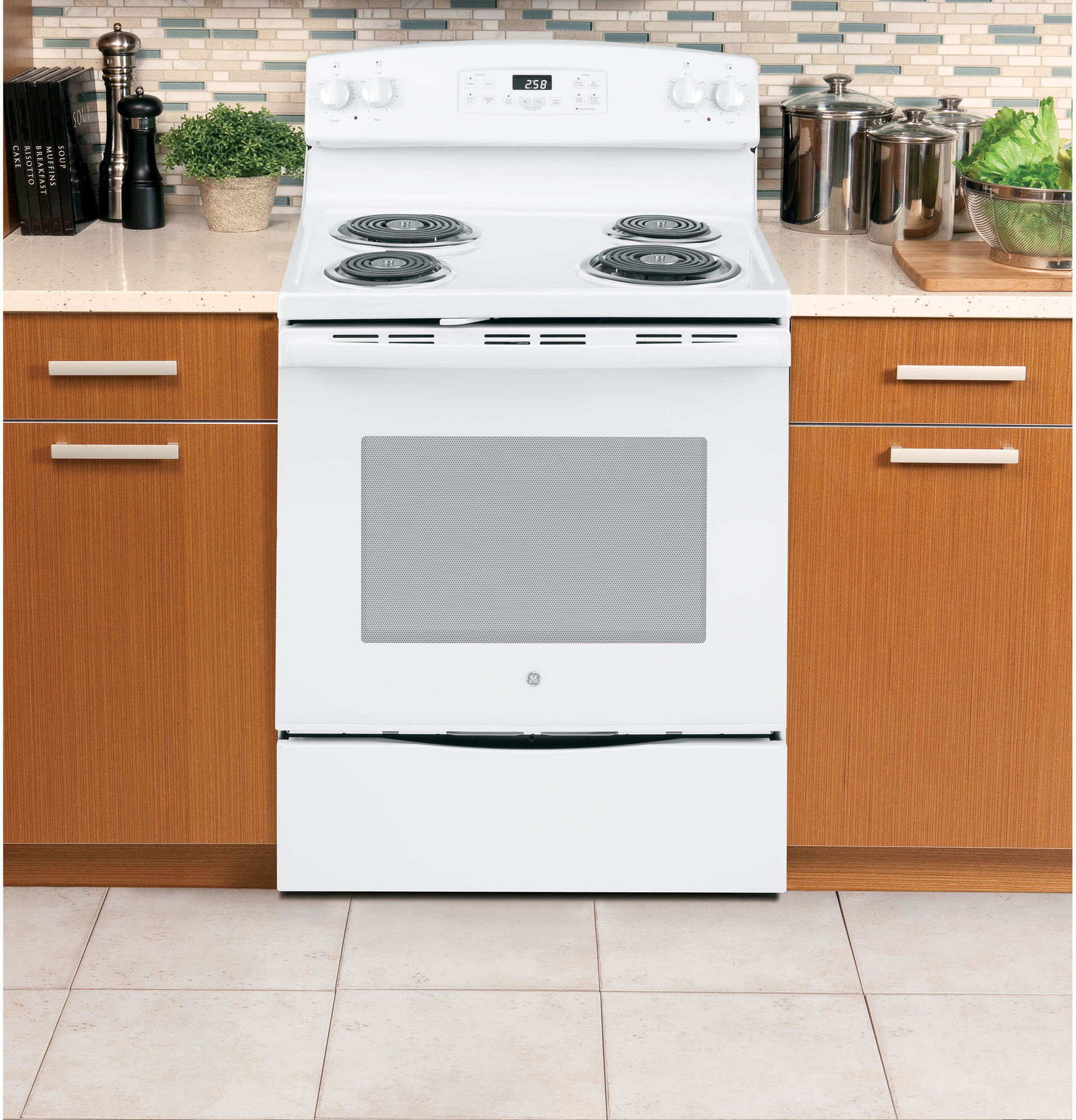 30" Free-Standing Self-Clean Electric Range JB258DMWW
