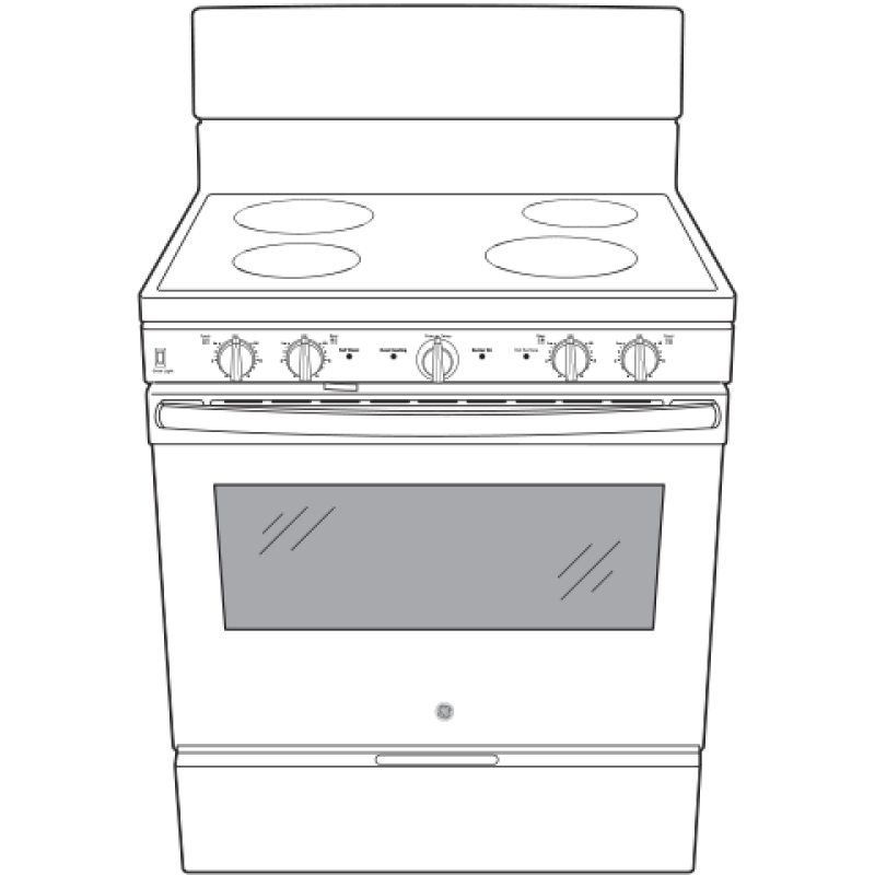 30” Free-standing Electric Radiant Smooth Cooktop Range JB480DMBB