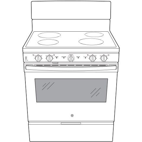 30” Free-standing Electric Radiant Smooth Cooktop Range JB480DMWW